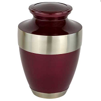 Shiny Red Burgundy Cremation Urn
