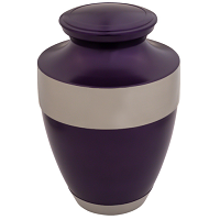 Black Cremation Urn with Silver Band For Ashes