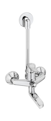 Stainless Steel Single Lever Wall Mixer With Provision For Overhead Shower