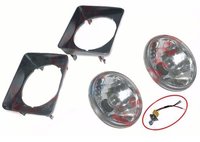 Suzuki Sj410 Gypsy Headlight Bezel Set With 7'' Headlamp Sealed Beam Bulb