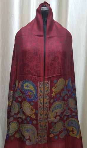 Assorted Fine Wool Jacqaurd Kani Border Stole