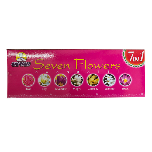 Seven Flowers Incense Sticks - Flower-Based, 8-10 Inch Length | Aromatic, Eco-Friendly, Anti-Odour, Minimal Residue, Therapeutic Use