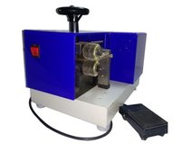 Flat Wire Enamel Stripper - 390x180x180 Mm, Blue And White | High-speed Rotary Metal Brush, Adjustable Thickness, Easy Enamel Coating Removal