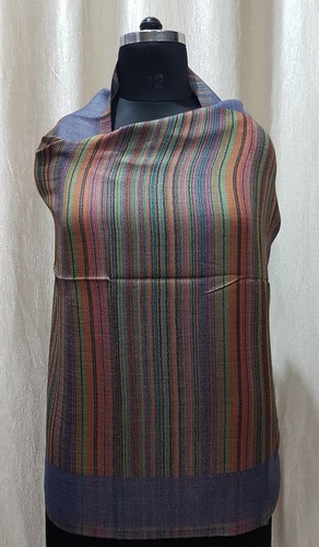 Assorted Fine Wool Reversible Stripes Stole
