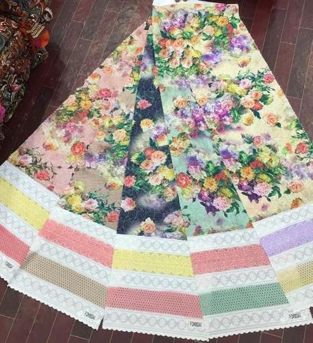 Cotton Embroidery Borer Fabrics - Fancy Borer Work Design | All Seasons, Embroidered Patterns