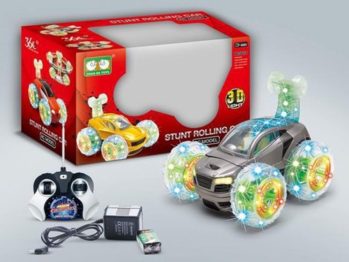 r/c stunt rolling car w/ light & music battery incl.