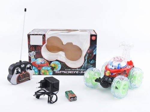Spider-man r/c stunt rolling car w/ light & music, battery incl.