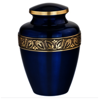 Beautiful Lyric Blue Brass Urn