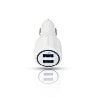 2 Usb 2.4 Amp Car Charger - Plastic Material, Ultra-compact Design | Over-charge & Short Circuit Protection, 10 Watt Output
