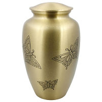 Gold Classic Engraved Butterfly Urn