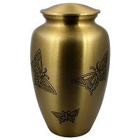 Blue Classic Engraved Butterfly Urn