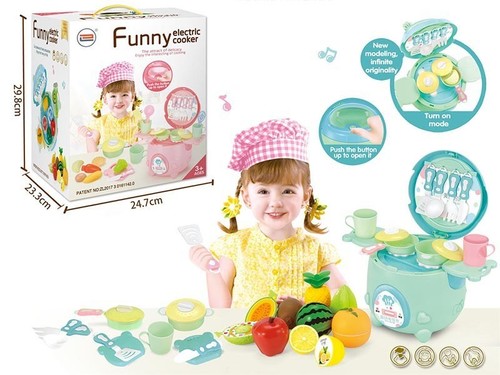 battery operated cooker w/ fruit, light & music