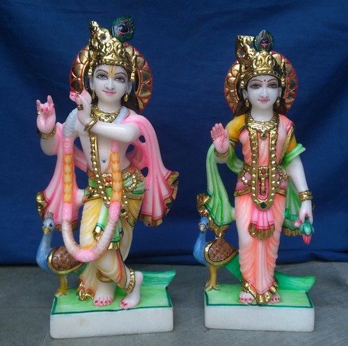 Radha Krishna marble statue