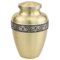 Mother of Pearl Wide Band Brass Urn