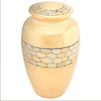 Mother of Pearl Urn in Polished Gold