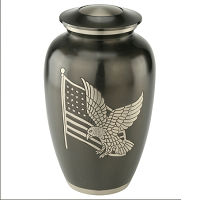 Pewter Feather Band Urn For Ashes