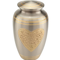 Embossed Heart Cremation Urn