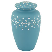 Diamond Cut Blue Cremation Urn