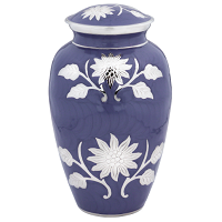 Diamond Cut Blue Cremation Urn