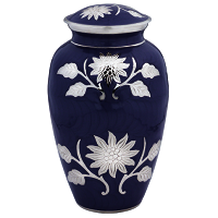 Diamond Cut Blue Cremation Urn