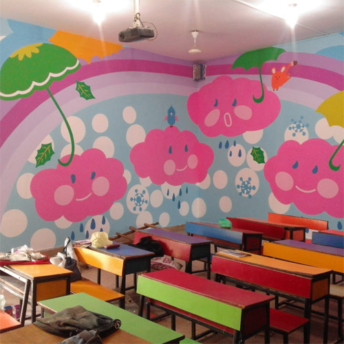 Kids School Room Wall Painting