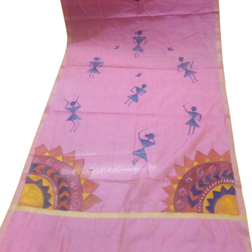 Hand Painted Tribal Art Dupatta