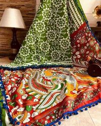 Cotton Saree With Pompom