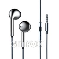 Wired Mic Zinc Alloy Earbud Headphone - Luxury Black, 1.2m Cable Length | Noise Cancelling, 14.2mm Speaker, In-line Remote Control