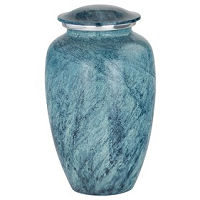 Silver Aqua Harbor Cremation Urn