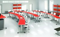 Classroom Furniture - Metal And Laminate, Ergonomic Design For Back Support, Red Color Options, 250 Lbs Weight Capacity, 1 Year Warranty, Assembly Required