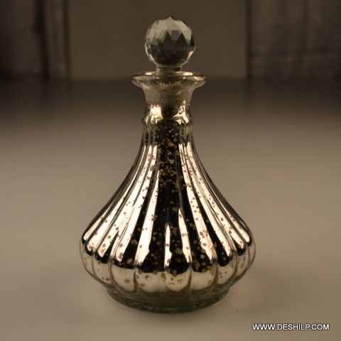 Golden Silver Glass Perfume Bottle