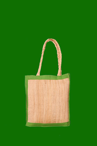 Banana Fiber Ladies Hand Bag with Natural Handmade Handle 12.5 x 14.5