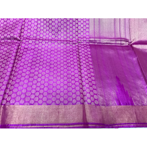 Purple Pure Tussar Silk Full Jala Handloom Sarees