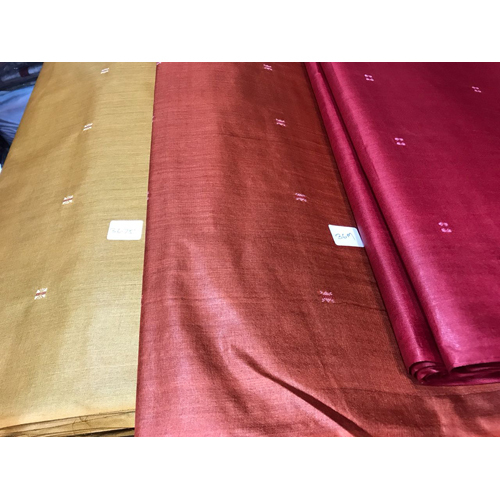 Pure tussar (kosa) silk booti weaved running fabric