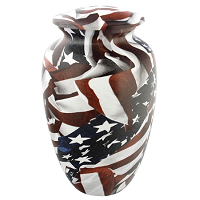 American Flag Aluminum Cremation Urn