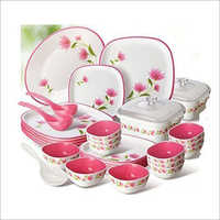 Red And White Melamine Square Dinner Sets