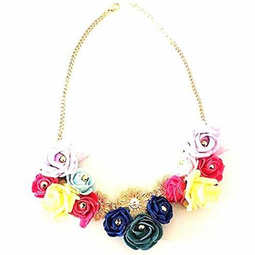 Beautiful Designer Multicolor Flower Necklace for Women & Girls