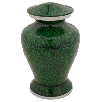 Marbled Dark Green Cremation Urn