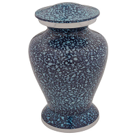 Silver Marbled Blue Cremation Urn