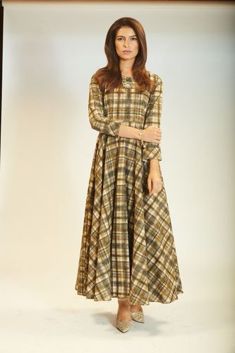 Cotton Checks Maxi Dress