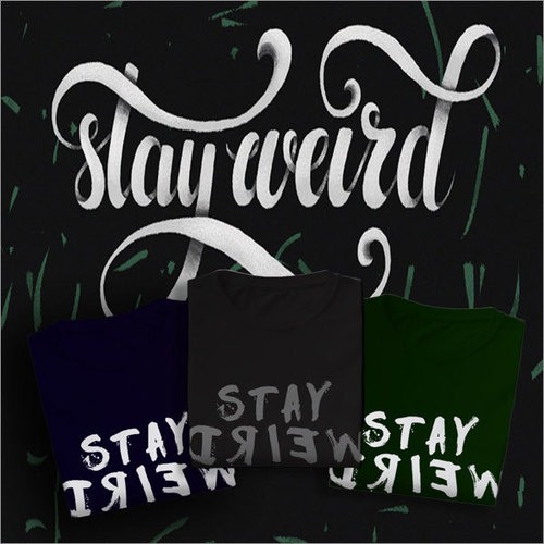Bio Washed Printed Cotton T Shirts - Cotton, S-XXL, Dark | Soft Fabric, Stylish Screen Print, Comfortable Fit, Durable, Unique Design