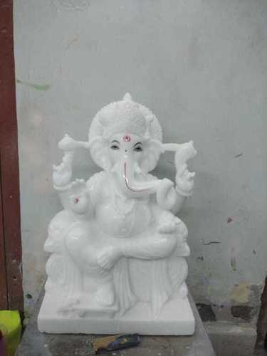 Light Weight White Marble Ganesh Statue