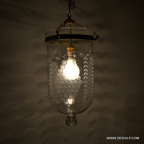 NEW SHAPE CUT GLASS WALL HANGING LAMP
