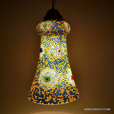 YELLOW GLASS DECOR WALL HANGING