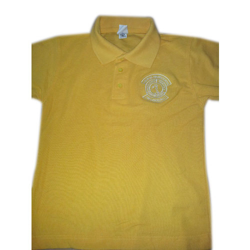 School Shirts - Cotton, Multiple Sizes, Yellow, Short Sleeve, 150 GSM | Comfortable Fabric, Durable Design, Customizable Designs, Tear Resistant, Shrink Resistant