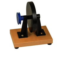 Flywheel Unit - Iron Flywheel With Aluminum V Pulley , Mounted On Wooden Base For Laboratory Use