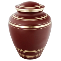 Elite Garnet Red Brass Cremation Urn