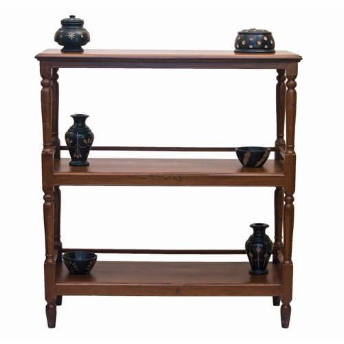 Wooden Shelf - Solid Wood, Polished Finish, Brown Color | Durable, Eco-friendly, Elegant Indoor Furniture
