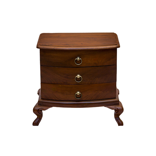 Brown 3 Drawer Bedside Table