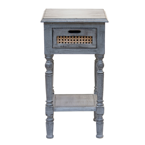 BedSide Single Drawer - Solid Wood, Grey Polished Finish | Durable, Eco-Friendly, Elegant Design, Easy to Clean